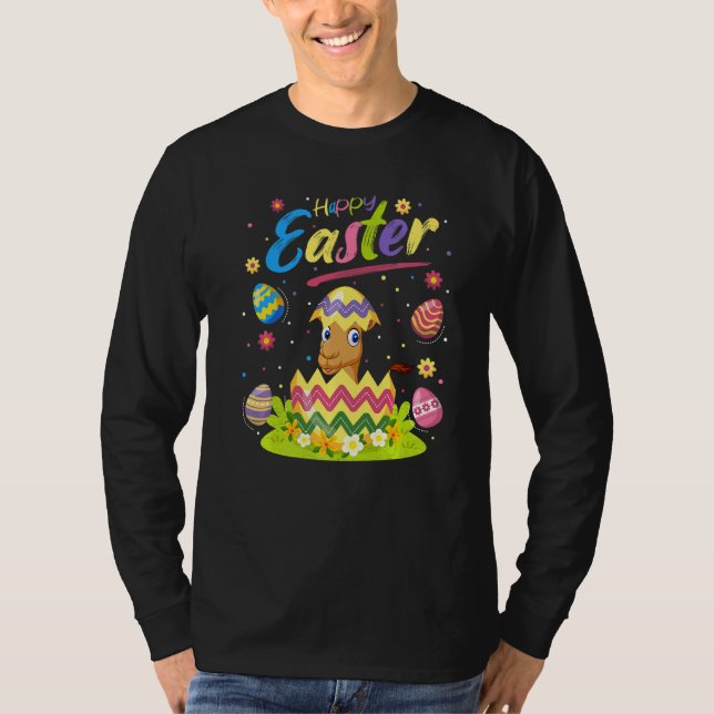 Camiseta Camel Funny Easter - Felz pascoa do Camelo de Ovos (Frente)