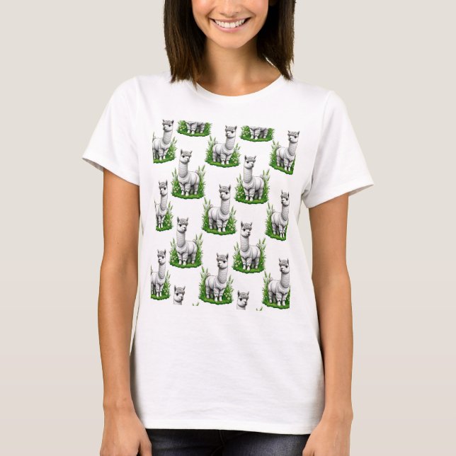 Camiseta Camel llama Alpaca Pattern Design (Frente)