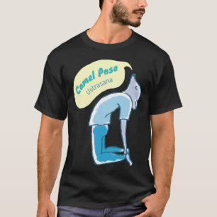Camiseta Camel Pose Yoga Rato Aqua E Azul