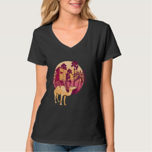 Camiseta Camel Tree Palm Nipa Hut Arabian Camel Animal