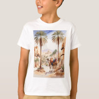 Camelo dromedário e aldeia do deserto da Al Jazee