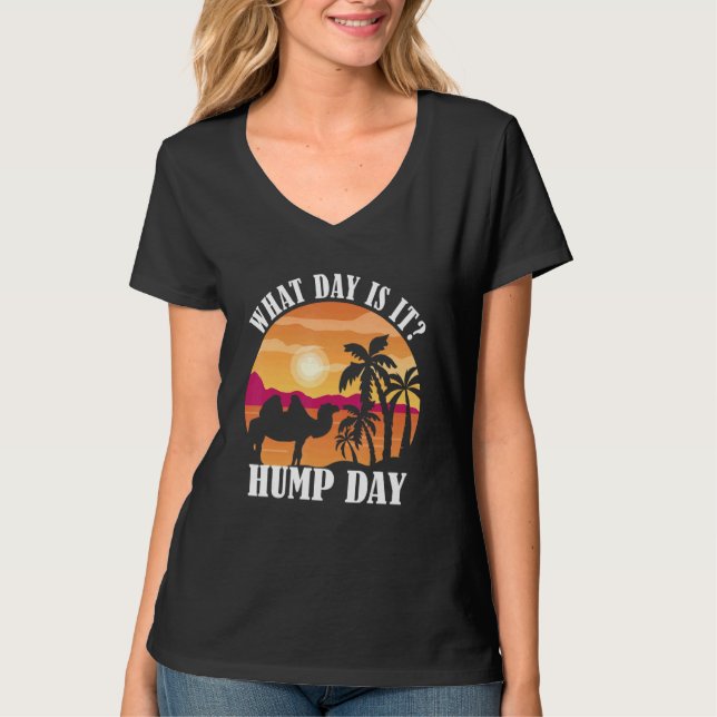 Camiseta Camelo Hump Day Camel Sunset Palm Tree Hump Day (Frente)