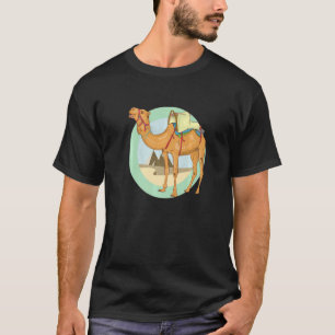 Camiseta Camelo Nas Pirâmides Do Deserto Do Egito