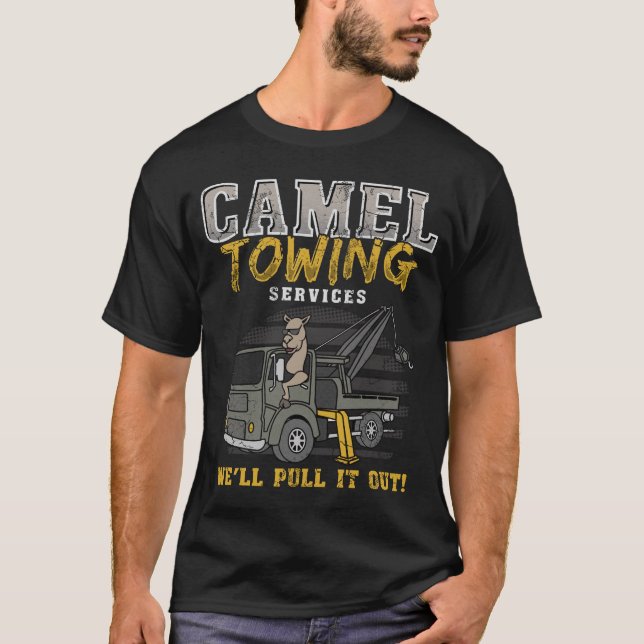 Camiseta Camelo que reboca o presente engraçado dos (Frente)