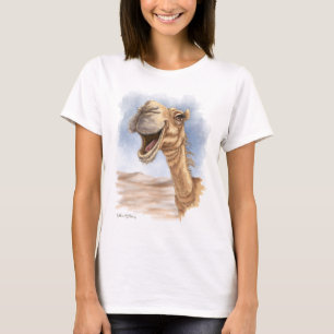 Camiseta Camelo Sorridente Aquarela Cartoon