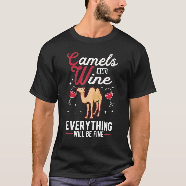 Camiseta Camelos E Vinho Gotas Camelo Grande (Frente)