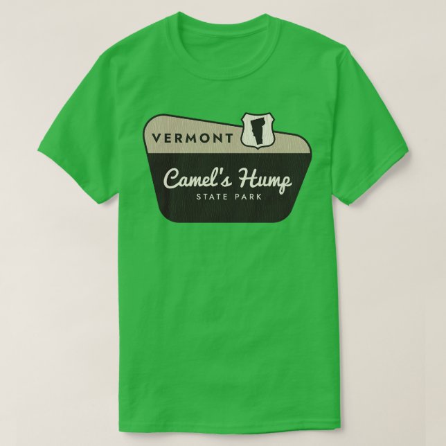 Camiseta Camels Hump State Park Vermont Sinal de Boas-vinda (Frente do Design)