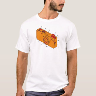 Camiseta câmera alaranjada