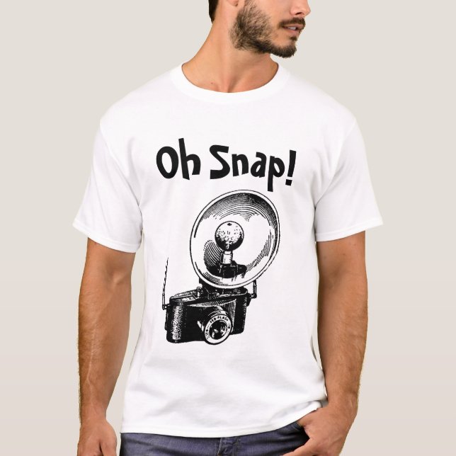 Camiseta Câmera Antiga Oh Snap (Frente)