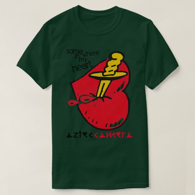 Camiseta Câmera Aztec Em Algum Lugar Do Meu Coração (Frente do Design)