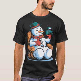 Camiseta Câmera Cadeira Aconchegante Boneco de Neve Vibraçõ
