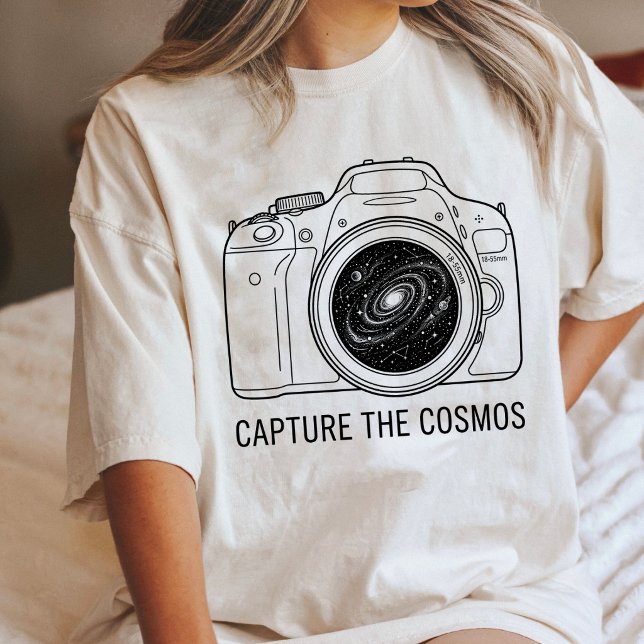 Camiseta Câmera Cósmica Captura o Cosmos (Criador carregado)