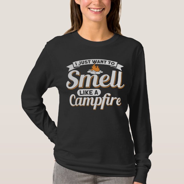 Camiseta Câmera De Acampamento Tent Eu Só Quero Cheirar Com (Frente)