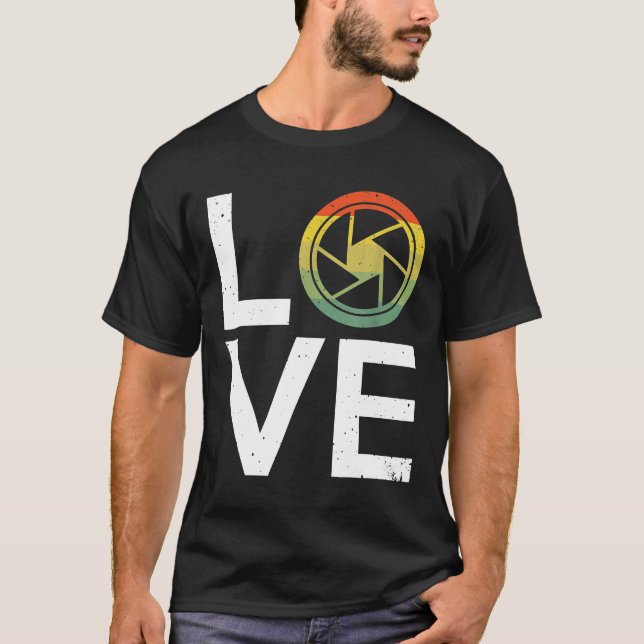Camiseta Câmera De Amor Com Fotografia Para Fotografias MM (Frente)
