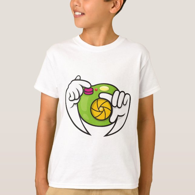 Camiseta Câmera de desenho animado (Frente)