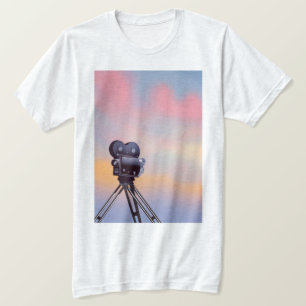 Camiseta Câmera de filme antiga pôr do sol