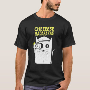 Camiseta Câmera de Fotografia de Gato Engraçado