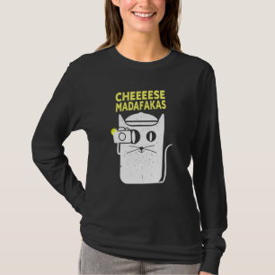 Camiseta Câmera de Fotografia de Gato Engraçado