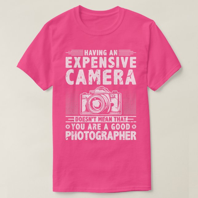 Camiseta Câmera de Fotografia Mulheres Homens (Frente do Design)