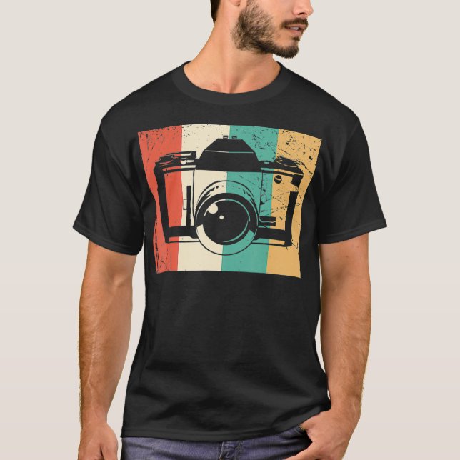Camiseta Câmera de fotografia retrógrada dos anos oitenta (Frente)