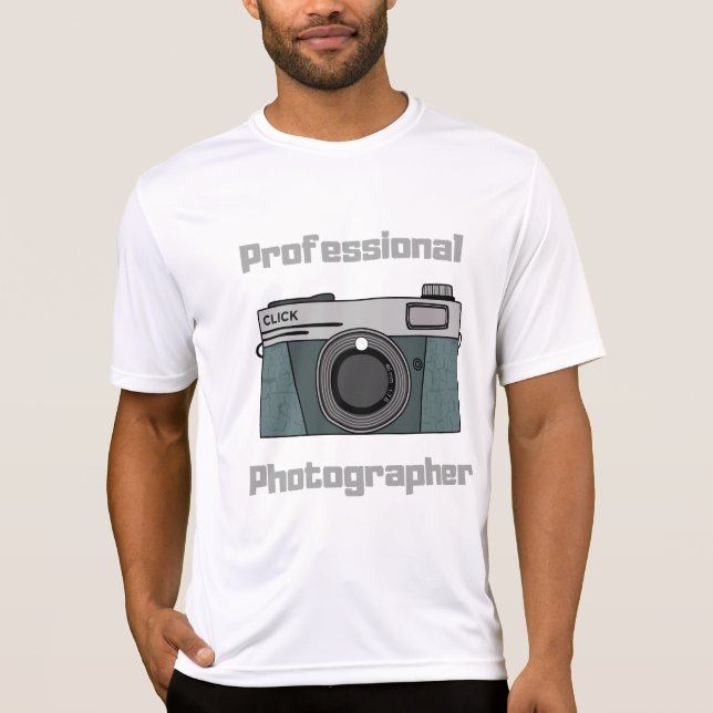 Camiseta Câmera de Fotógrafo Profissional Vintage Retro (Frente)