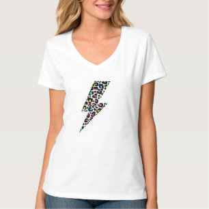Camiseta Câmera de relâmpago-leopardo, Impressão-leopardo,