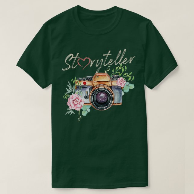 Camiseta Câmera de Storyteller Fotografia (Frente do Design)