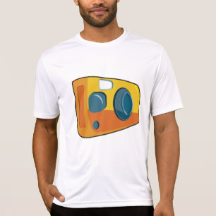 Camiseta Câmera Fotográfica Amarela Retro de Ponto e Tiro