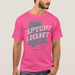 Camiseta Câmera fotográfica de captura de luz