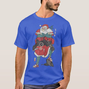 Camiseta Câmera Fotográfica Santa Claus Samurai Ukiyo-e