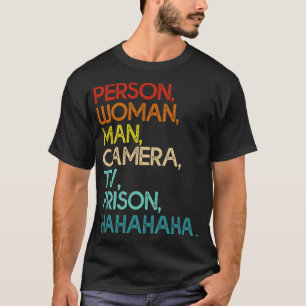 Camiseta Câmera Homem Mulher Pessoa Câmera Tv Prisão Engraç