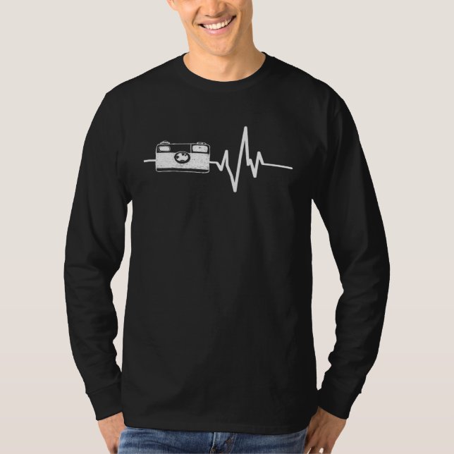 Camiseta Camera retro heart beat camera photography photogr (Frente)