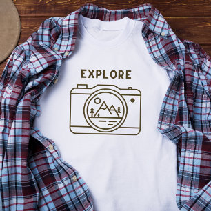 Camiseta Câmera Simples Explorar Mais