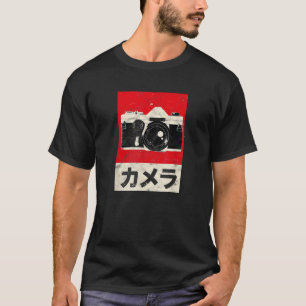Camiseta Câmera SLR Analógica Japonesa Vintage Retro