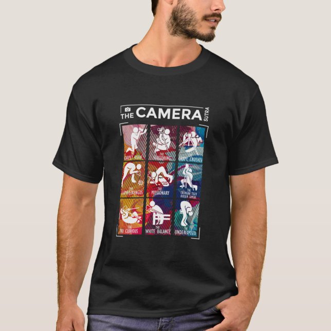 Camiseta Camera Sutra photographer taking photos camera gif (Frente)
