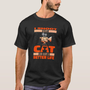 Camiseta Cameraman Gato Videografia Videógrafo Cameraman