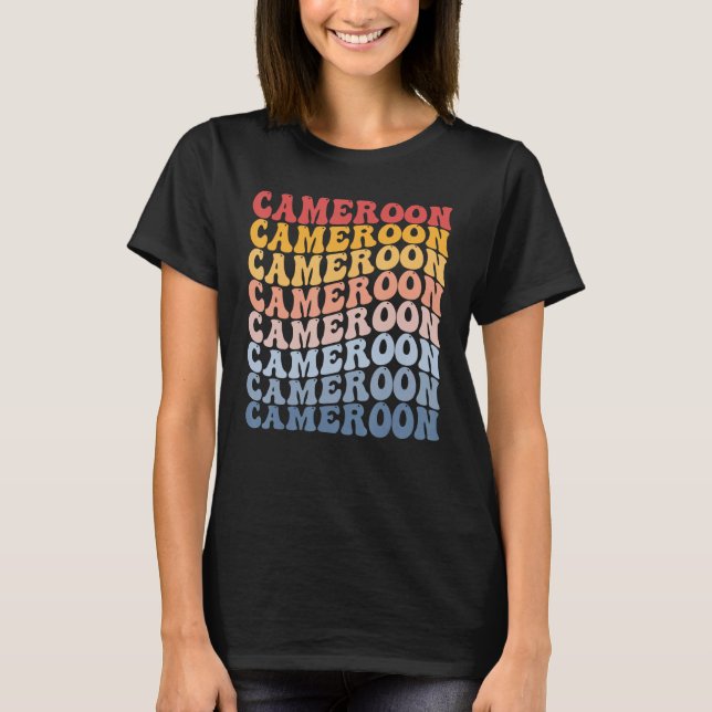 Camiseta Cameroon Groovy Retro Cameroonian (Frente)