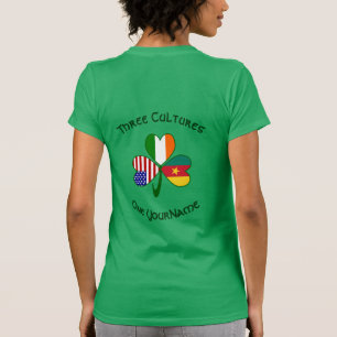 Camiseta Cameroon Irlanda EUA Shamrock Feminino Personaliza