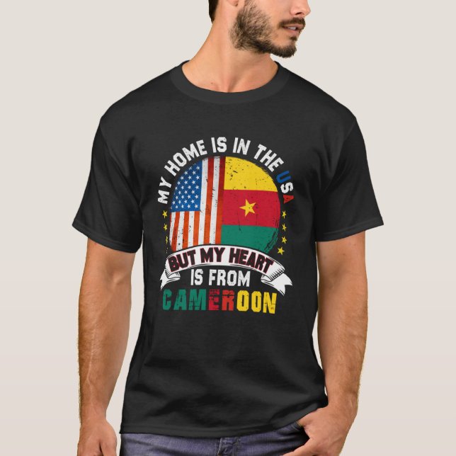 Camiseta Cameroonian American Patriot Heart is from Cameroo (Frente)