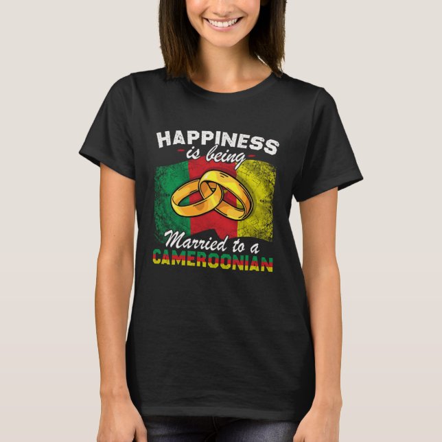 Camiseta Cameroonian Marriage Cameroon Married Flag Wedded  (Frente)