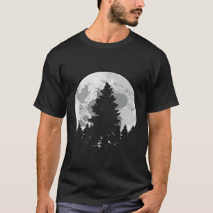 Camiseta Camg Camper Hiker Moon Cheio E Árvore E Minimalist