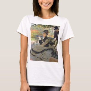 Camiseta Camille Monet sobre um Bench Claude Monet