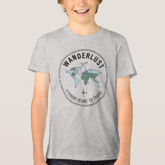 Camiseta Caminhada Aventura Espera Mapa Mundial Infantil
