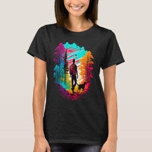 Camiseta Caminhada com cães peregrinos acampamento montanha