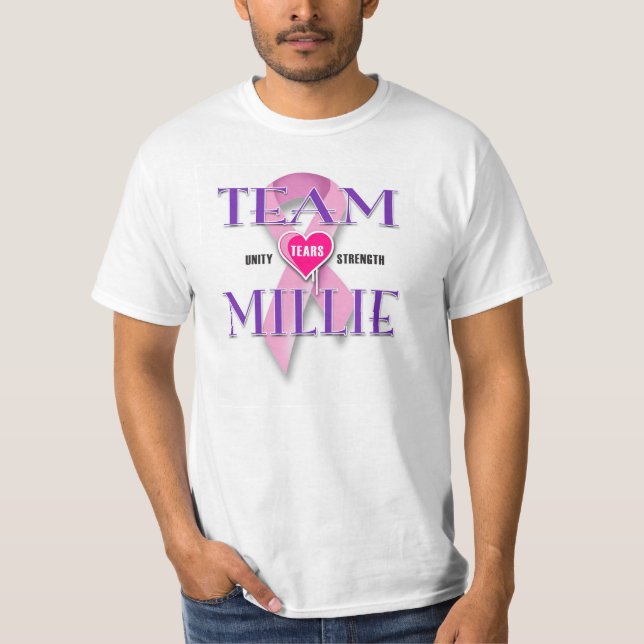 CAMISETA CAMINHADA DO CANCER DA EQUIPE MILLIE (Frente)