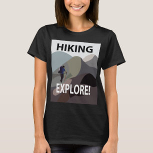 Camiseta Caminhada Explorar Montanhas Aventura Caminhada