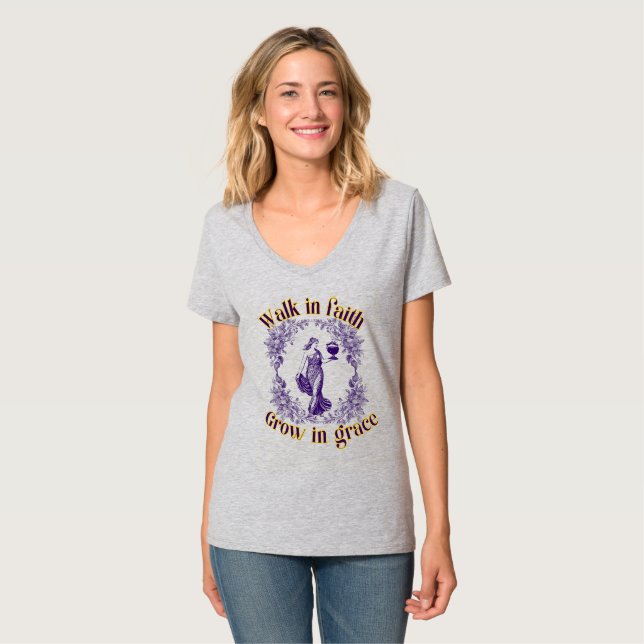 Camiseta Caminhada Na Fé Cresce Na Graça (Frente Completa)