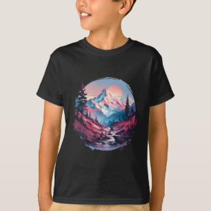 Camiseta Caminhada na Montanha Natureza Gráfica Nascer do S