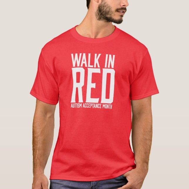Camiseta Caminhada no Tshirt vermelho (Frente)