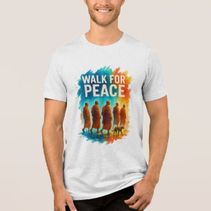 Camiseta Caminhada pela Paz – Arte Splash do Monge Chuvoso